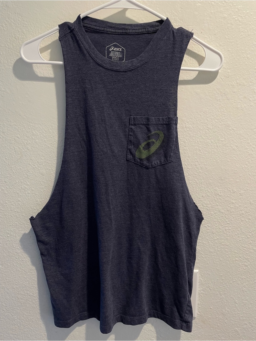 ASICS DIY Cut Off Muscle Tank Top Navy Blue S
